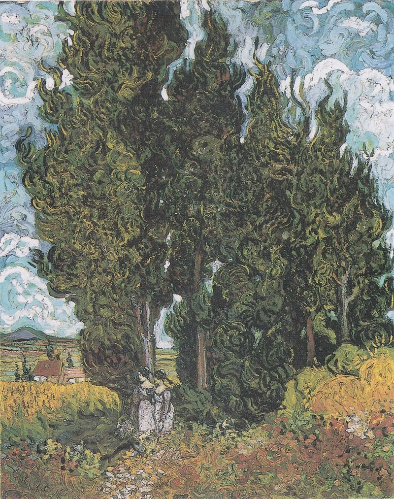 38-Vincent van Gogh-Cipressi con due figure - Kröller-Müller Museum, Otterlo  